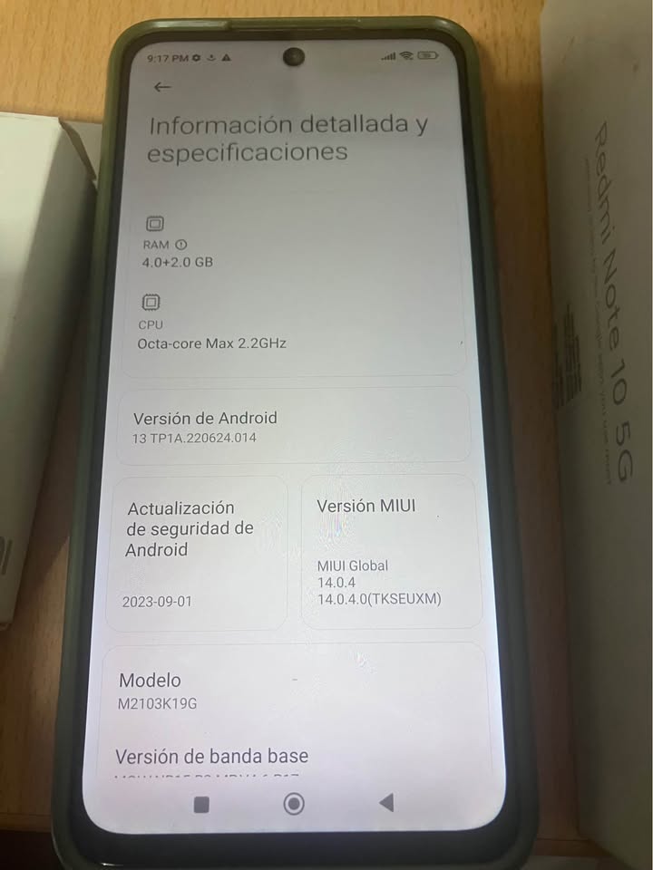 📱 Xiaomi Redmi Note 10 5G – Usado, Único Dueño – 399 Soles